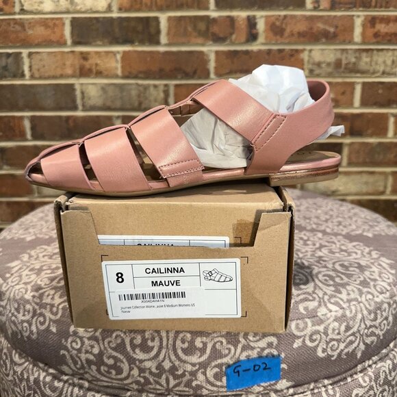 Journee Collection Womens Cailinna Caged Buckle Square Toe Flats Mauve Pink 8 US - Picture 6 of 6